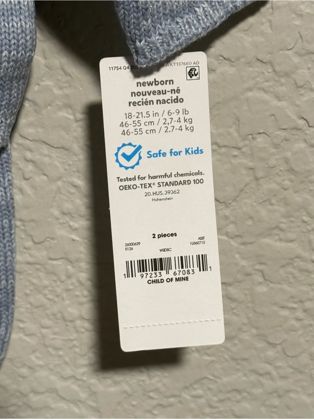 Carter's Size Newborn “Hello There” Blue Knit Baby Sweater Set NWT